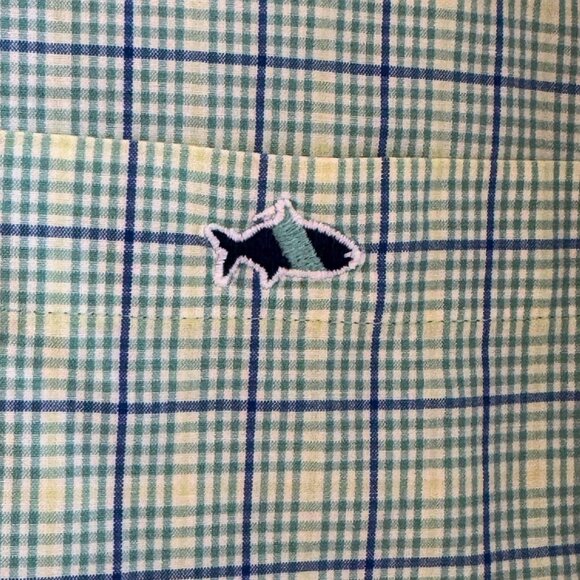 Fish Hippie Blue/Green Plaid Button-Down Shirt XL - Picture 3 of 8